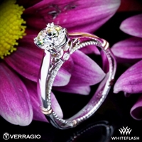 Verragio D-120 Split Claw 4 Prong with Rose Gold Shoulders Solitaire Engagement Ring