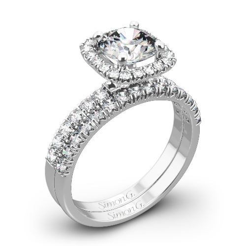 Simon G. MR2132 Passion Halo Diamond Wedding Set