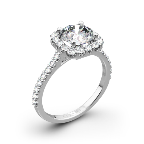 Ritani 1RZ1321 French-Set Halo Diamond Engagement Ring