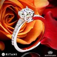Ritani 1RZ2490 Modern Bypass Micropave Diamond Engagement Ring