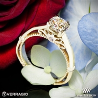 Verragio D-120 Split Claw 4 Prong with Rose Gold Shoulders Solitaire Engagement Ring