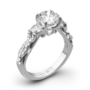 Verragio INS-7055R Twisted Shank Three Stone Engagement Ring