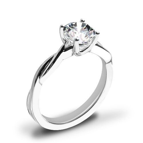 Valoria Flora Twist Solitaire Engagement Ring