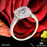 Simon G. MR2459 Passion Halo Diamond Engagement Ring