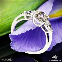 Vatche 310 Round and Pear Three Stone Engagement Ring