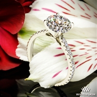 Valoria Cathedral French Set Diamond Engagement Ring