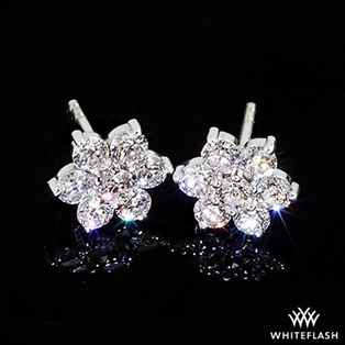 Flower Cluster Diamond Earrings