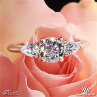 Vatche 310 Round and Pear Three Stone Engagement Ring
