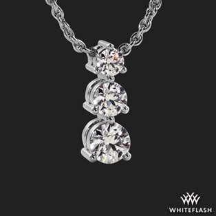 Three Stone Cascade Diamond Drop Pendant