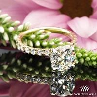 Custom Hidden Halo 3/4 Eternity Diamond Engagement Ring 