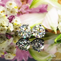 3 Prong Diamond Earrings