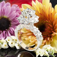 Floral Halo Diamond Engagement Ring