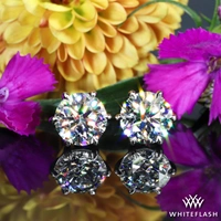 6 Prong Martini Diamond Earrings